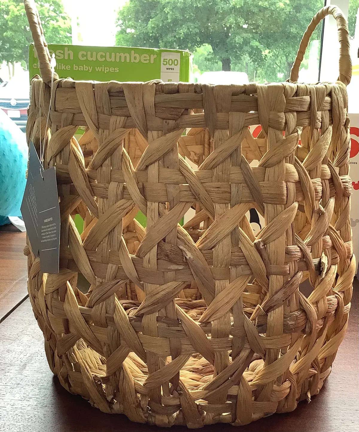 Woven Natural Decorative Cane Pattern Small Basket 1