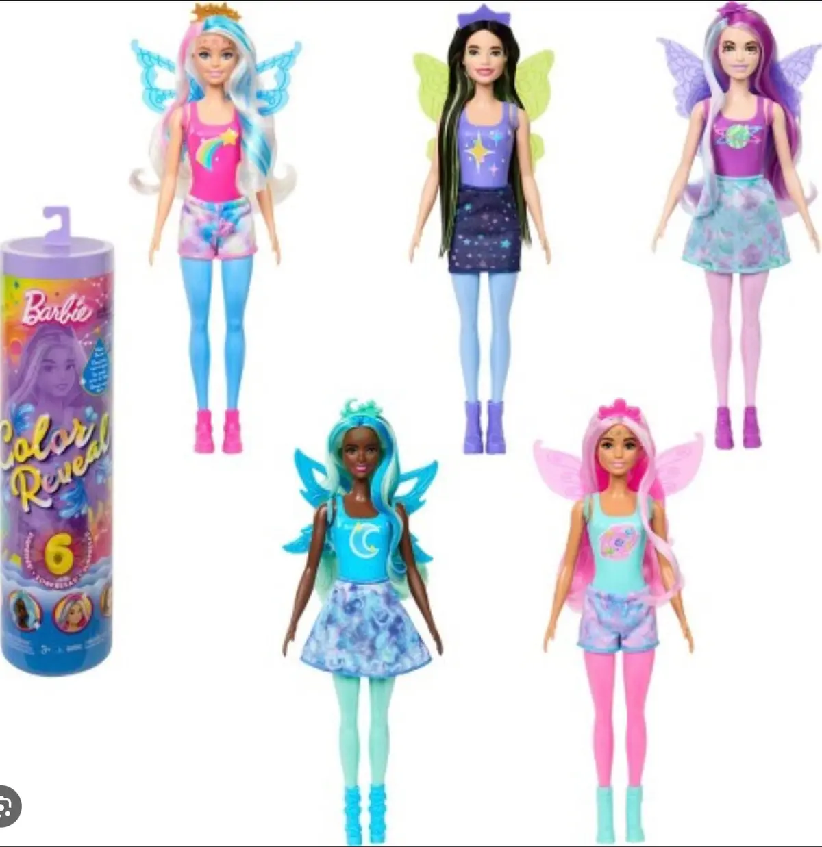 Barbie Color Reveal Doll With 6 Surprises, Rainbow Galaxy Series 1