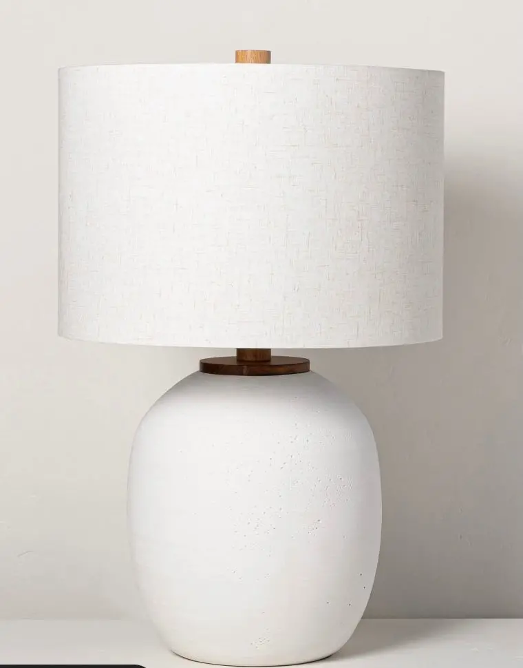 Resin Table Lamp (Includes Led Light Bulb) White 1