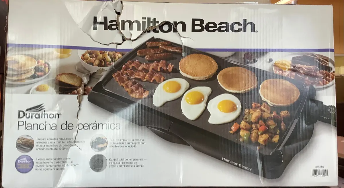 Damaged Box!!!Hamilton Beach Durathon Griddle 38521 1