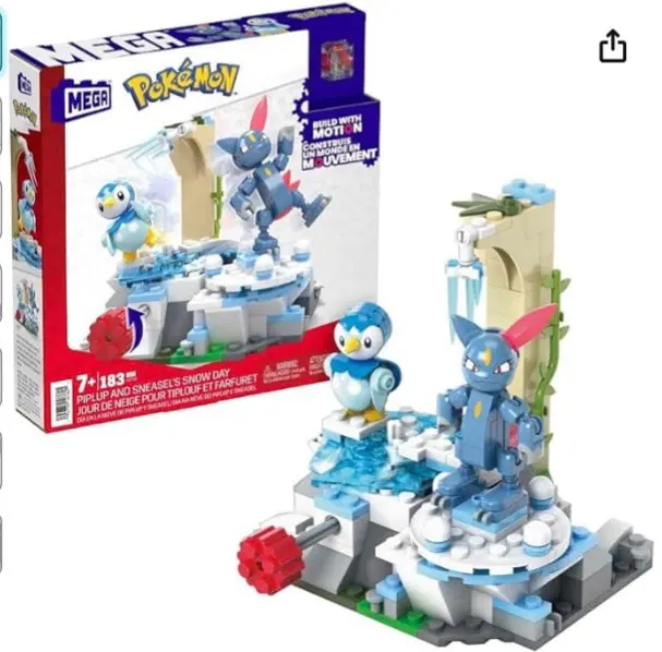Mega Pokemon - Piplup And Sneasel's Snow Day Building Set With Motion
183Pcs 1