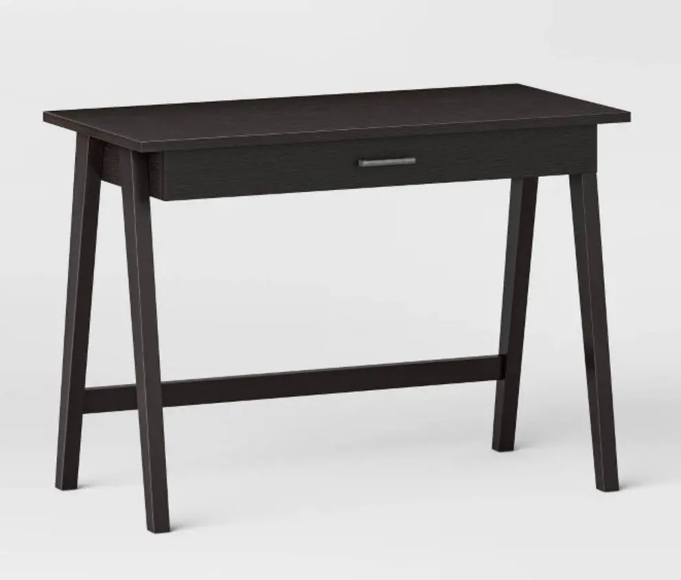 Paulo Wood Writing Desk With Drawer Black - Boxed 1