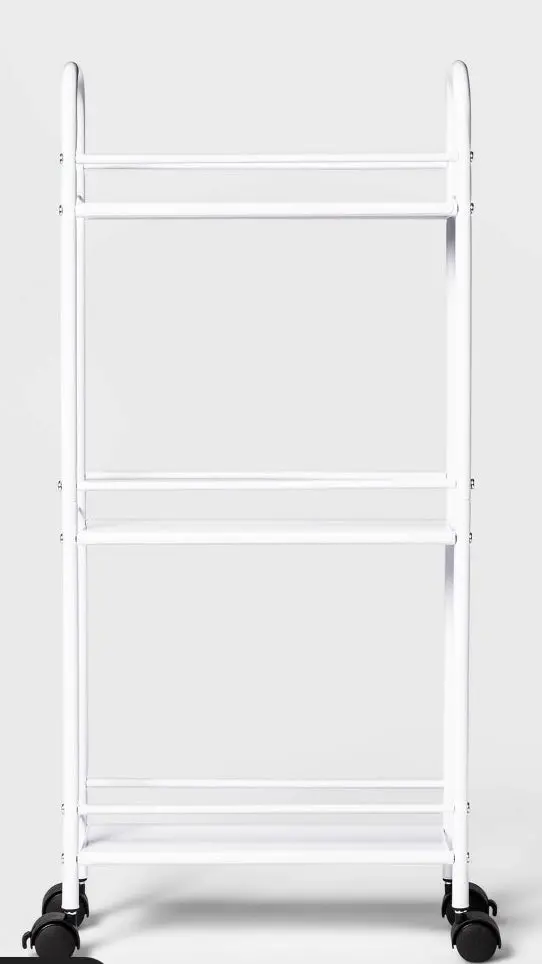 Narrow Storage Cart White 1