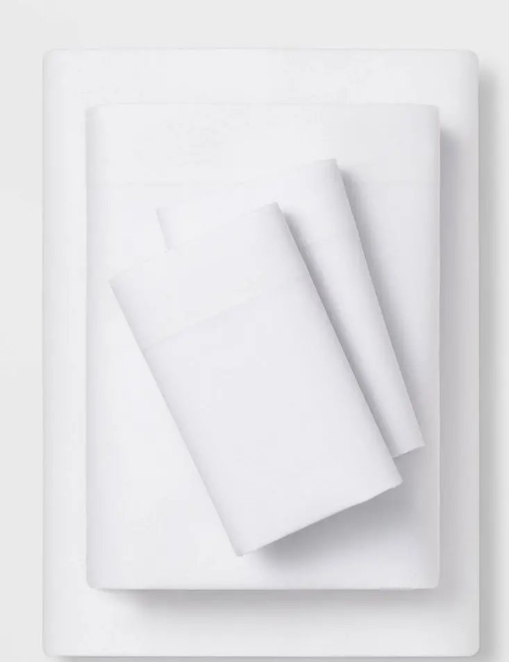 King Easy Care Solid Sheet Set White 1