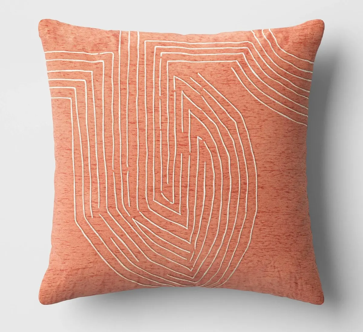 Oversized Geometric Patterned Metallic Embroidered Velvet Square Throw Pillow 1