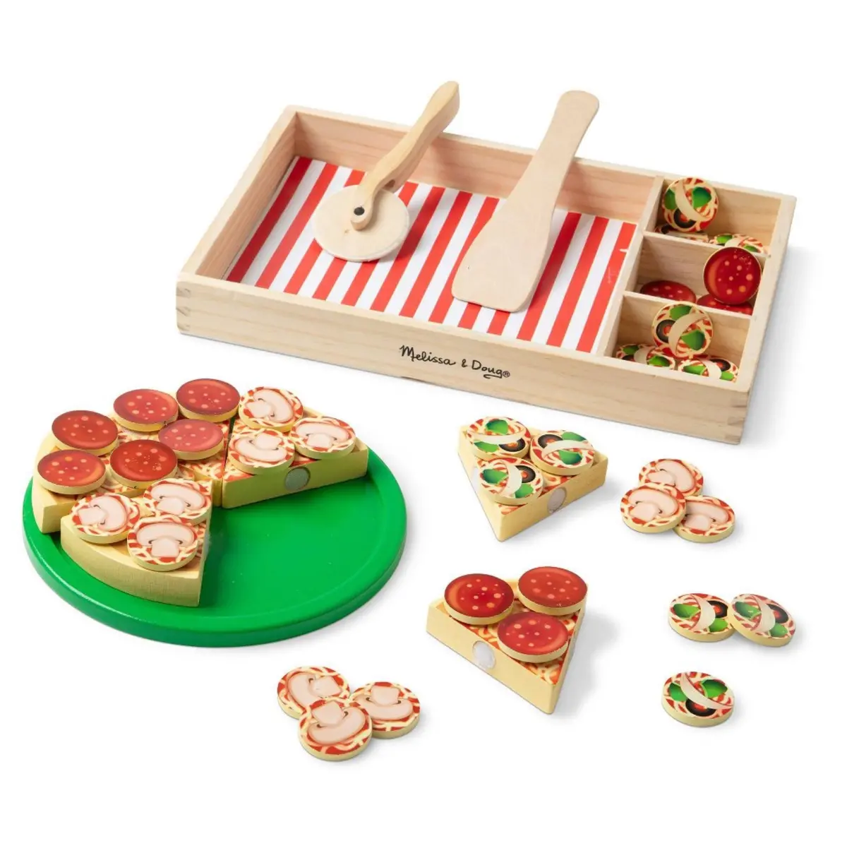 Melissa & Doug Pizza Party Wooden Play Food Set 1