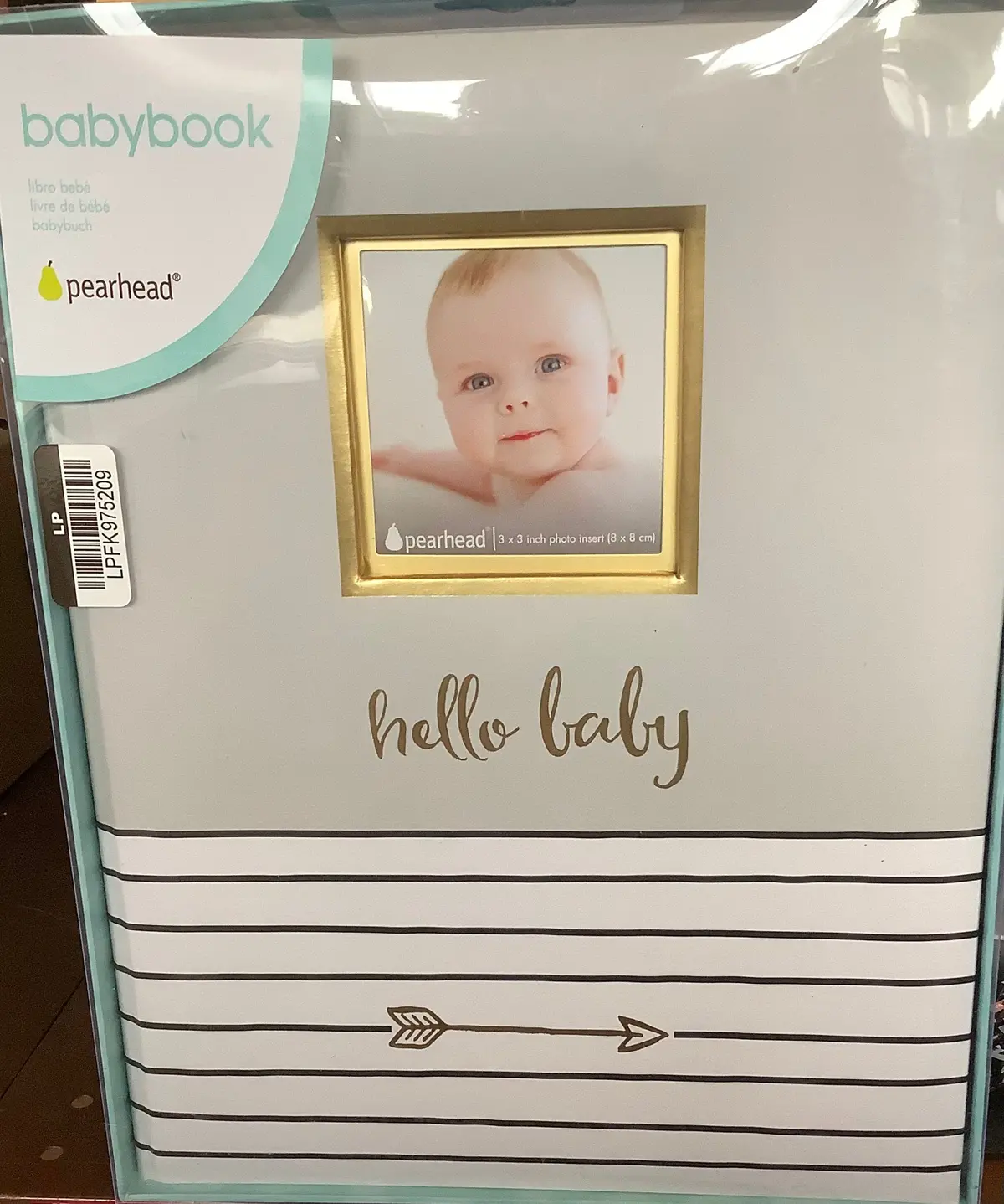 Pearhead Hello Baby, Baby Memory Book - Gray 1