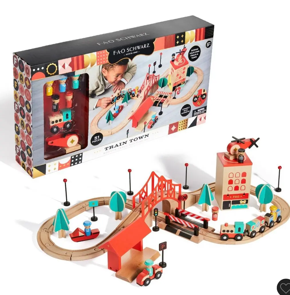 Fao Schwarz Toy Wood Train And Track 1