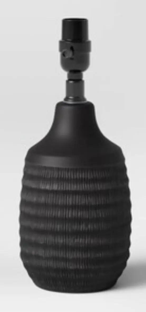 Textured Ceramic Lamp Base Black 1