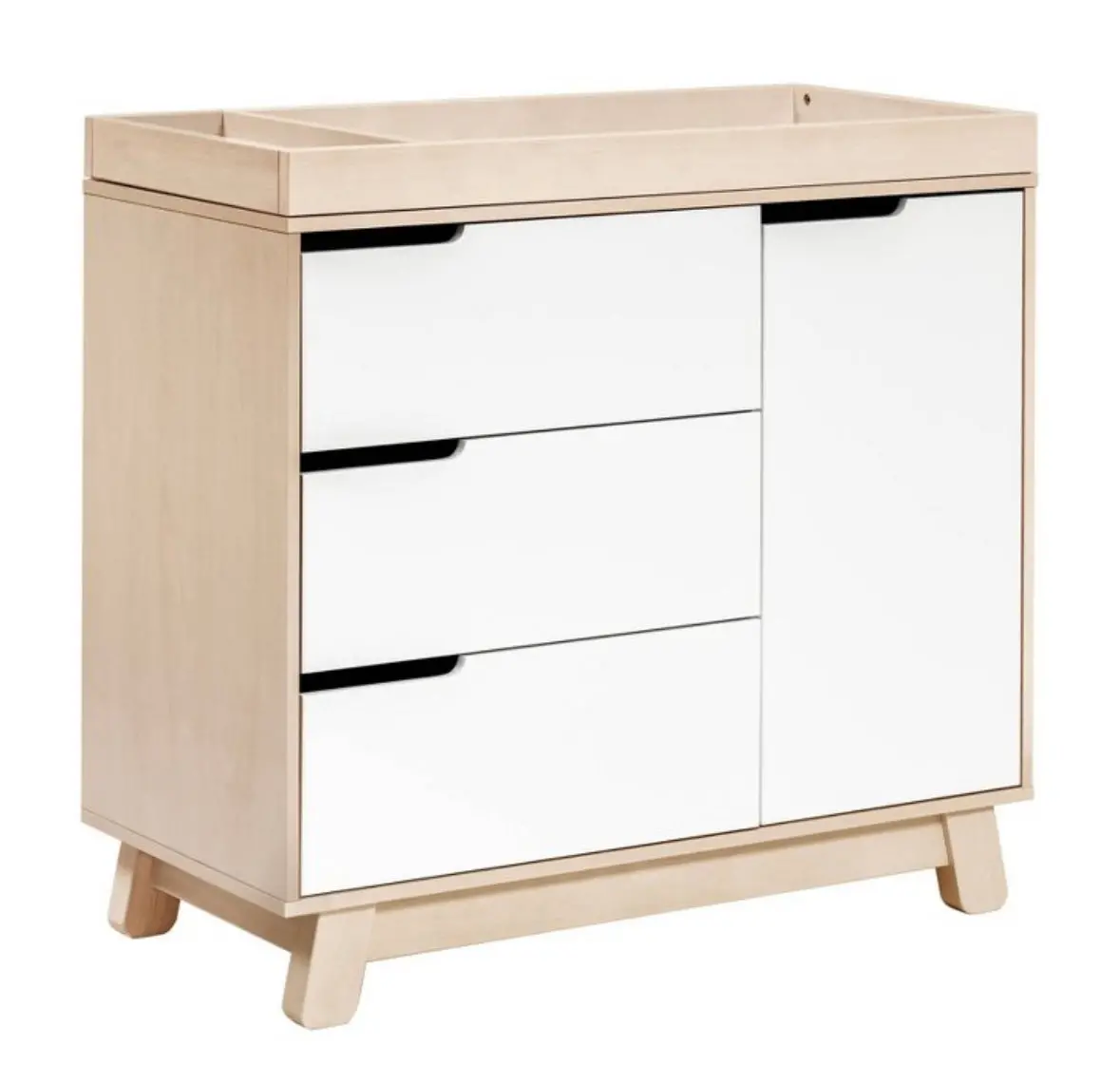 Babyletto Hudson 3-Drawer Changer Dresser - Washed Natural And White 1