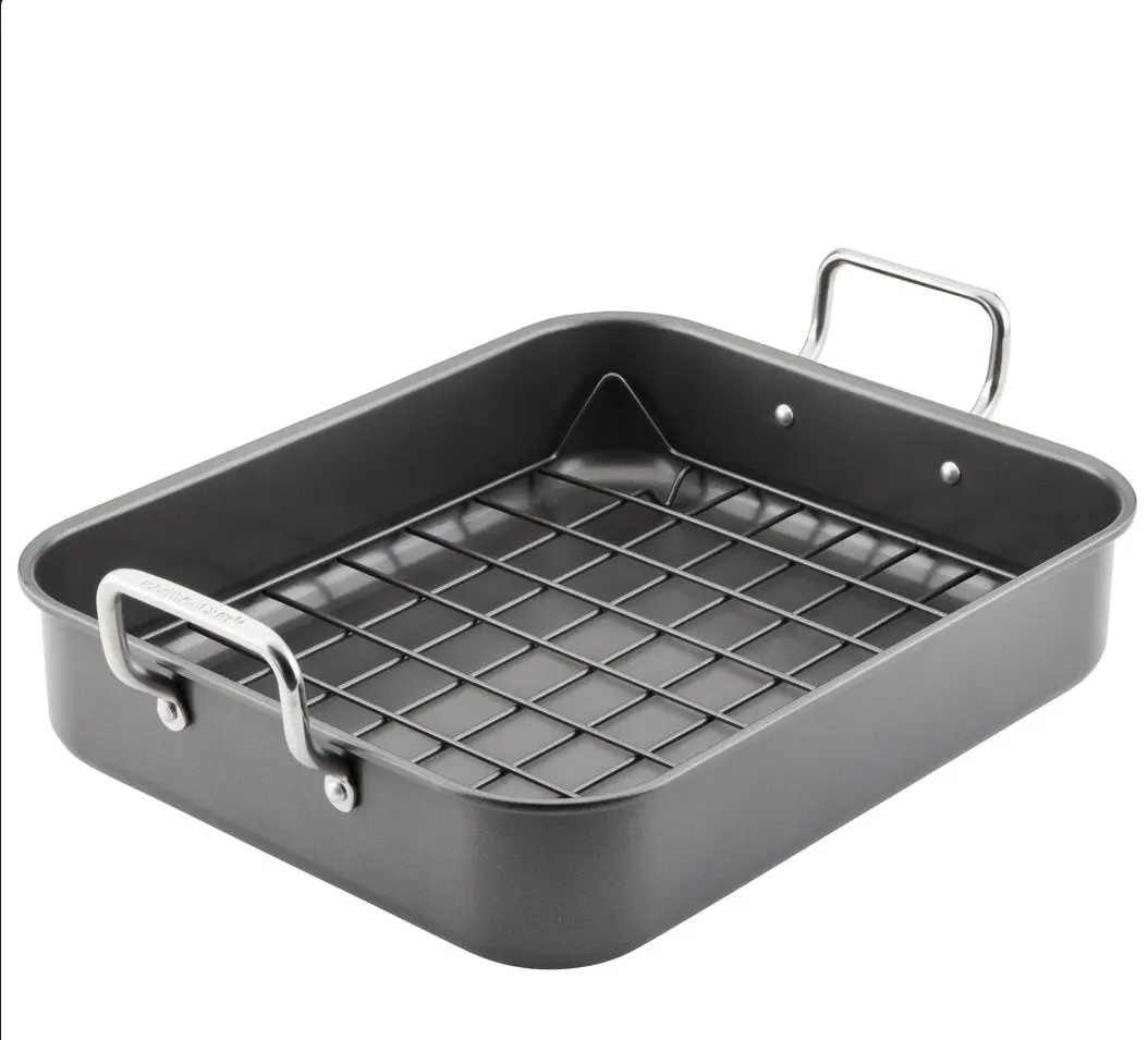 Rachael Ray 16" X 13" Roaster With Dual-Height Rack 1