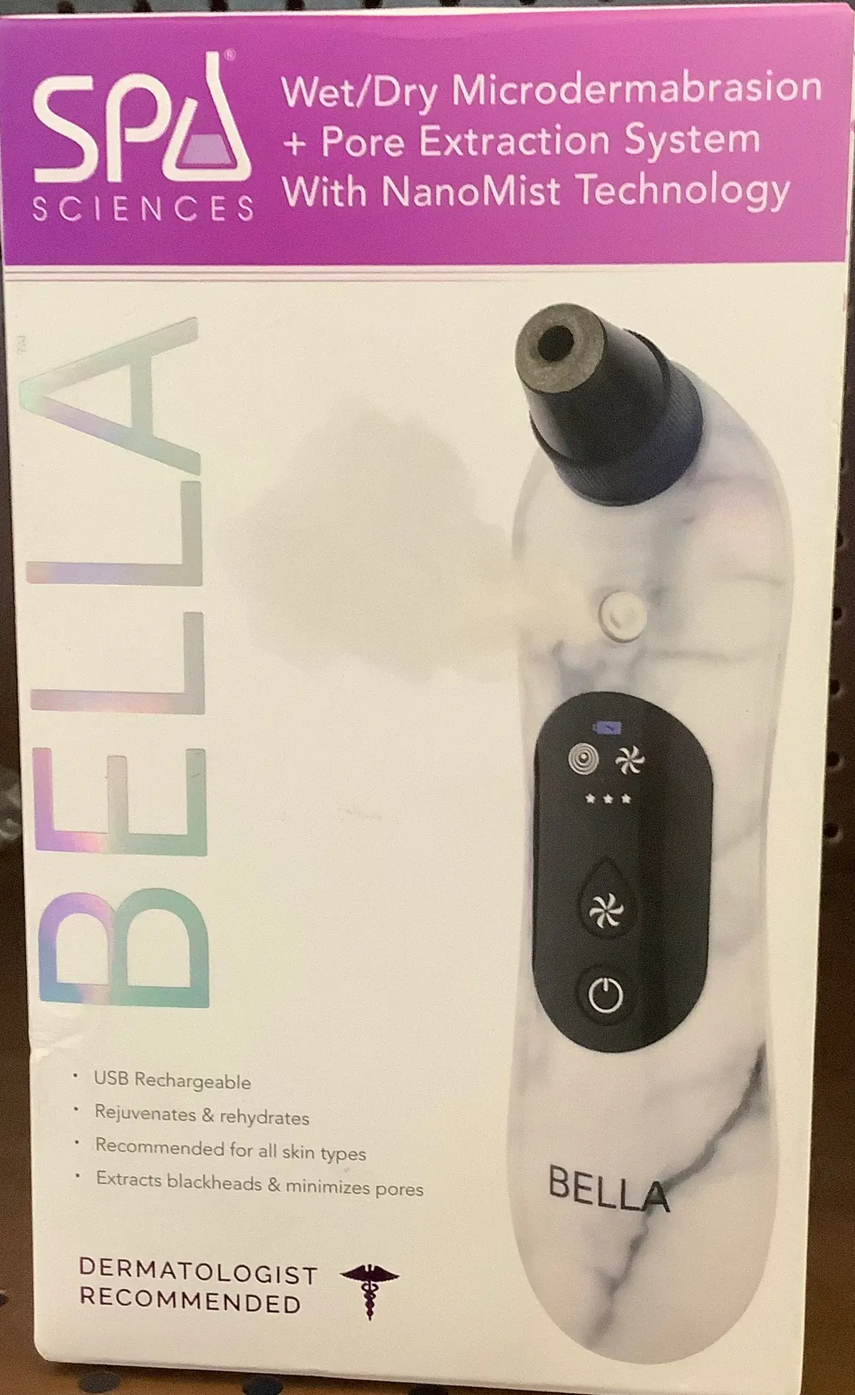 Spa Sciences Bella 3-In-1 Diamond Tip Microdermabrasion
System, With Nano Mist & Pore Extraction 1