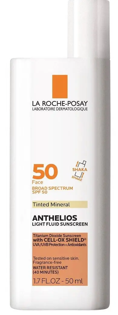 La Roche Posay Anthelios Tinted Face Sunscreen Spf 50, Ultra-Light Fluid Mineral Face Sunscreen With Titanium Dioxide - Spf 50 - 1.7 Fl Oz 1