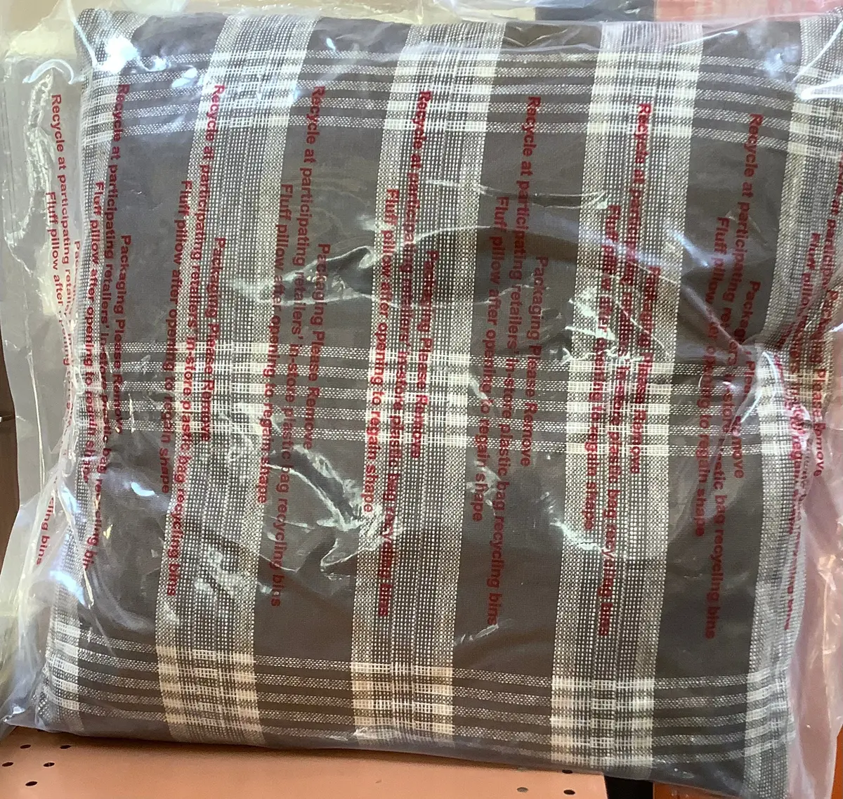 18X18 Brown Plaid Throw Pillow 1