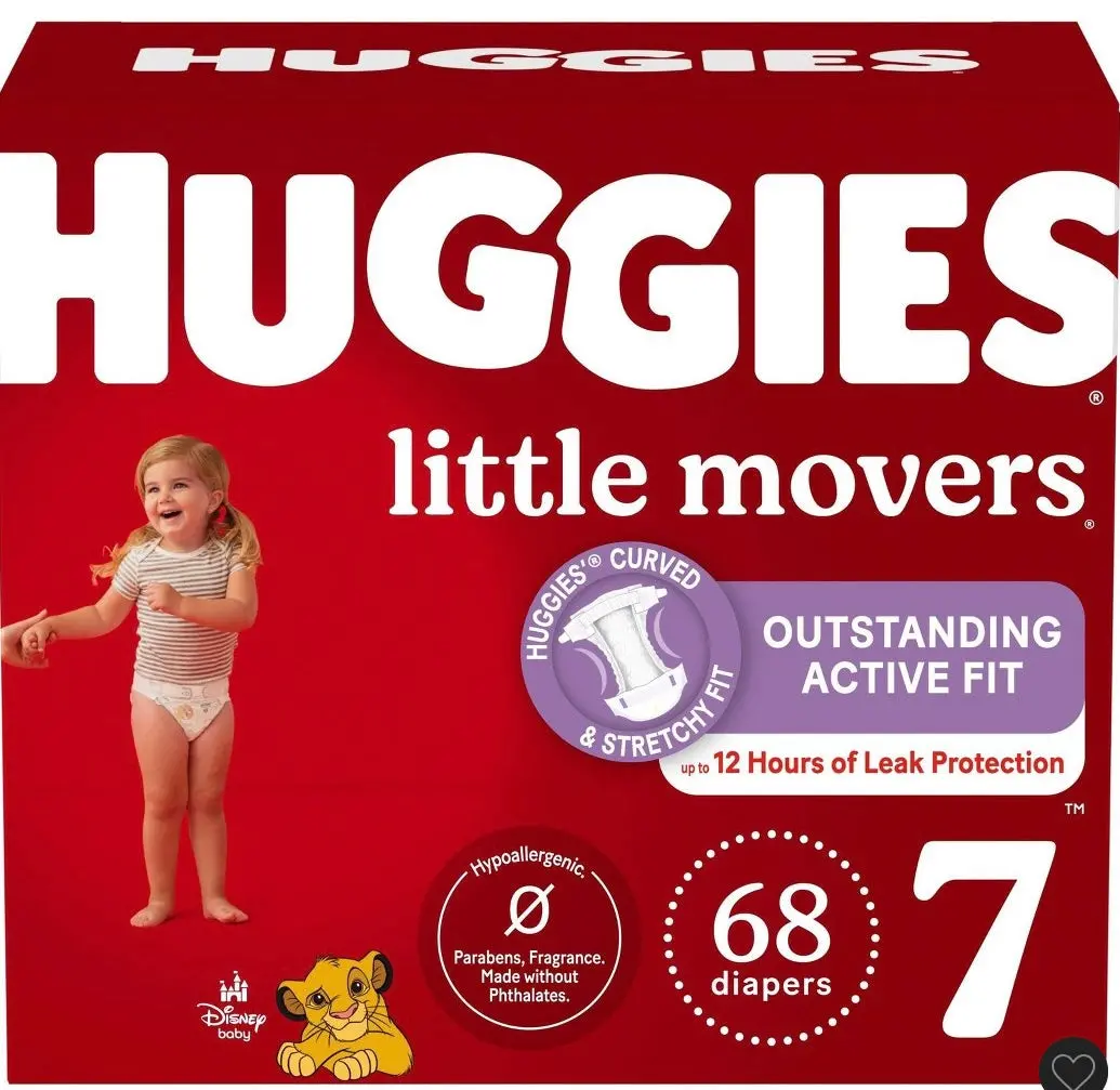 Huggies Little Movers Baby Disposable Diapers - Size 7 - 68Ct 1