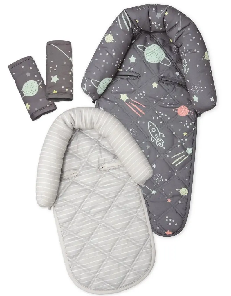 Go By Goldbug Clouds Duo Head Support And Strap Cover Set For Car Seat, Stroller, Bouncer 2