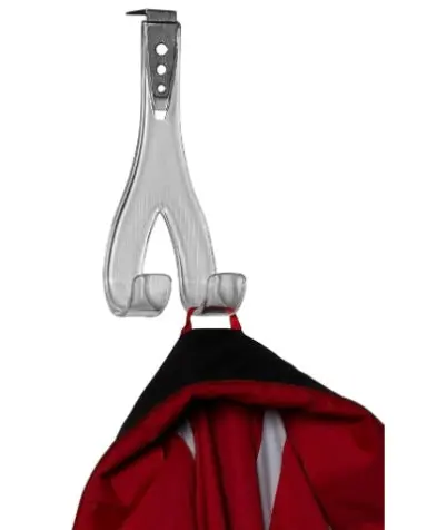 Spectrum Edge Adjustable Over The Door Double Hook, Clear 1