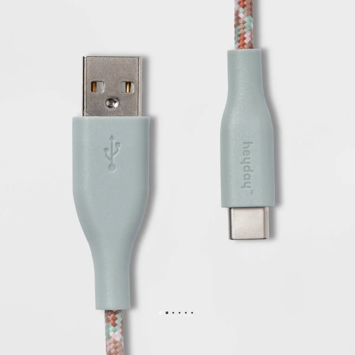 4” Usb-C To Usb-A Braided Cable - Misty Blue 1