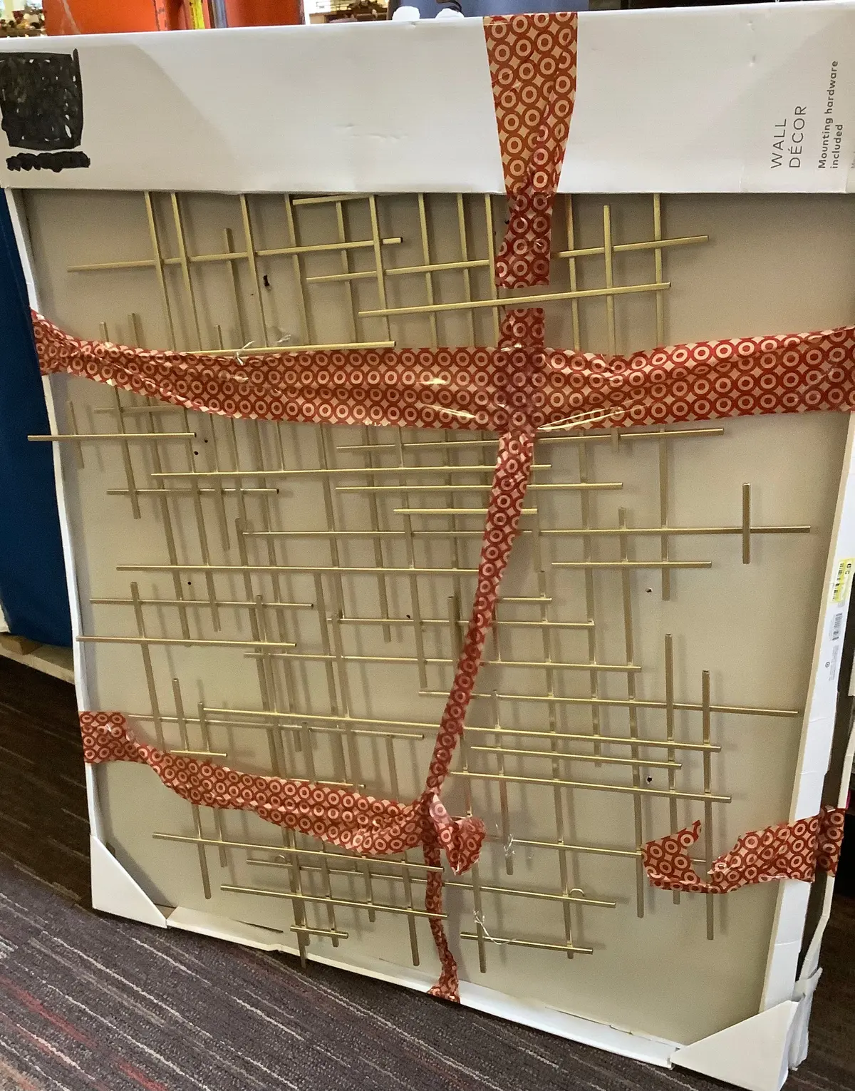 Damaged Box!!!! 36"X30" Mid-Century Metal Wall Décor Gold 1