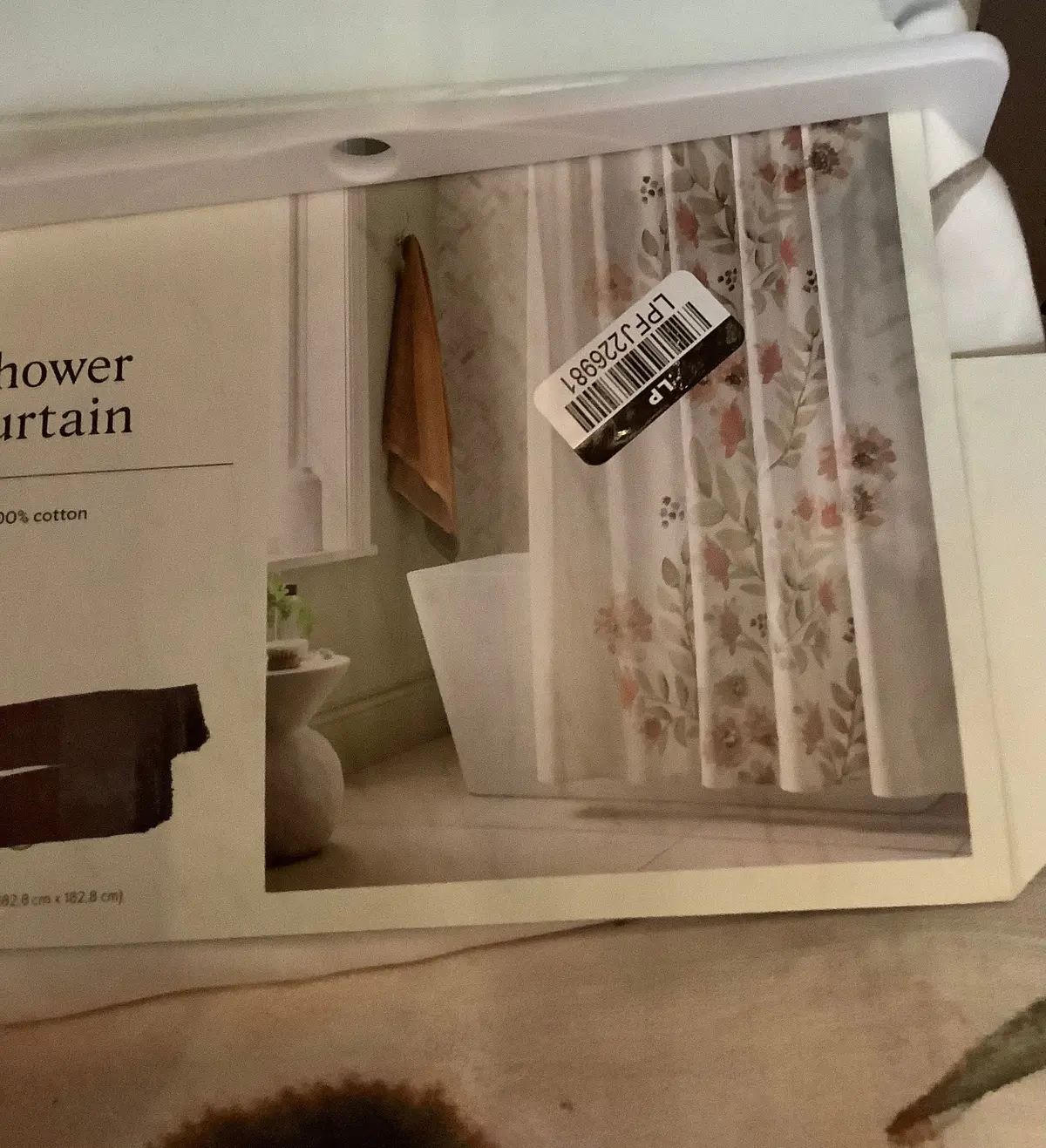 Blooms Flat Weave Shower Curtain Coral 1