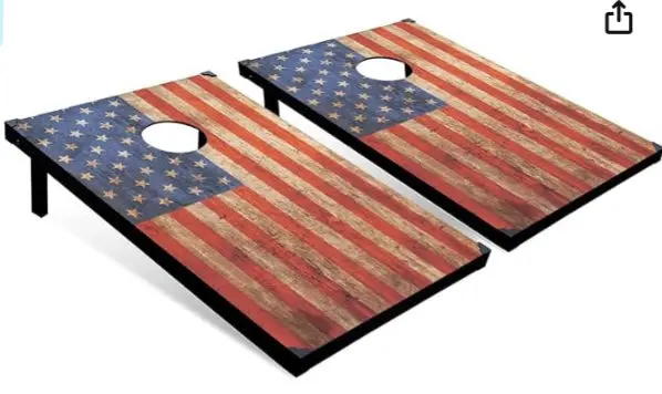 Vintage Flag Wood Cornhole Set 1