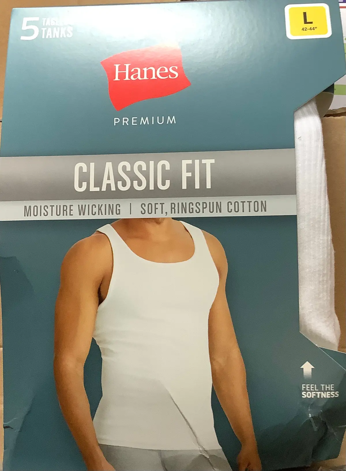 Hanes Premium Men's Comfort Tank Top Undershirt 5Pk - White L 1