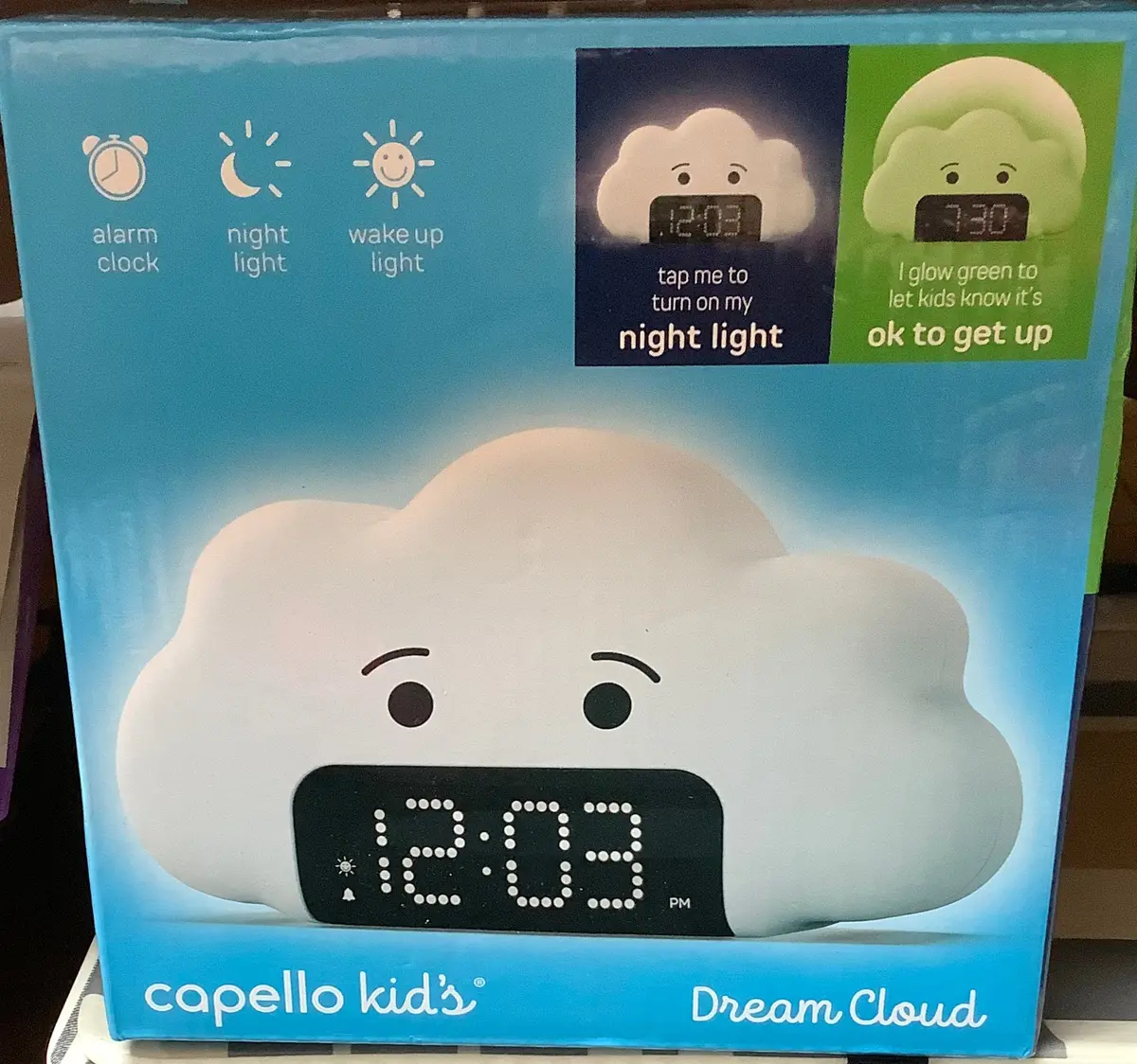 Kids' Wake Up Light Alarm Cloud Clock White - Capello 1