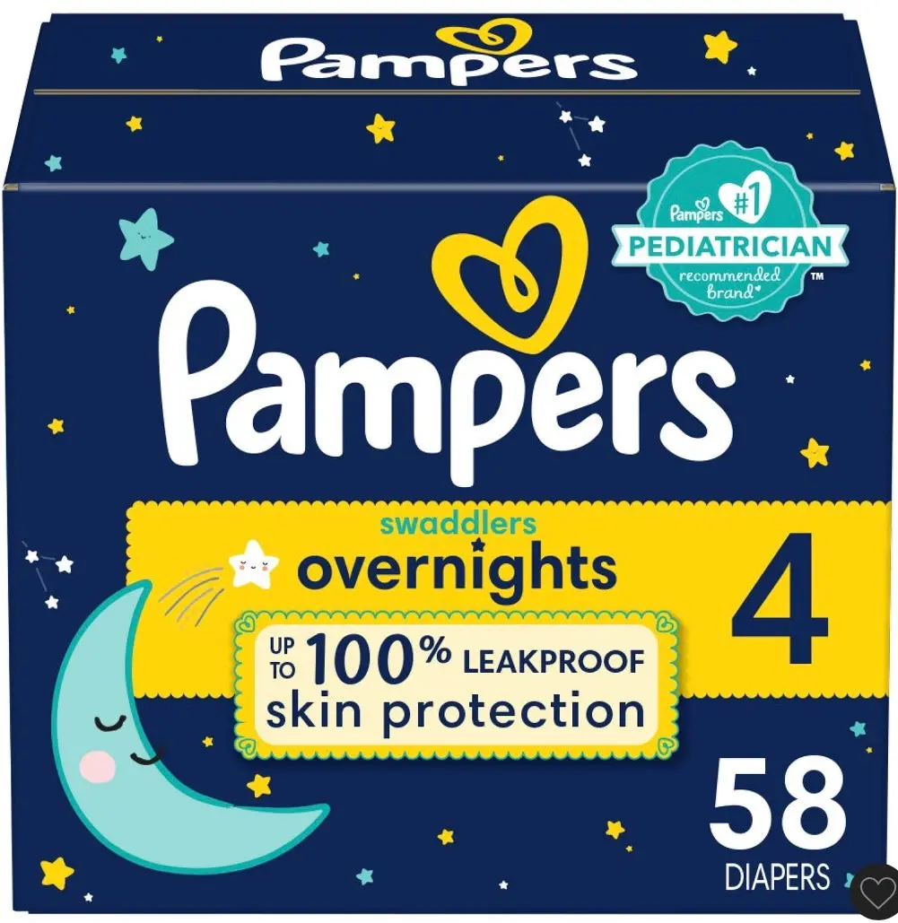 Pampers Swaddlers Overnights Diapers Super Pack - Size 4
- 58Ct 1