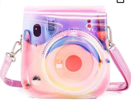 Protective Clear Case For Fujifilm Instax Mini 11, Crystal Camera Case With Adjustable Rainbow Shoulder Strap For Fujifilm Instax Mini 11 1