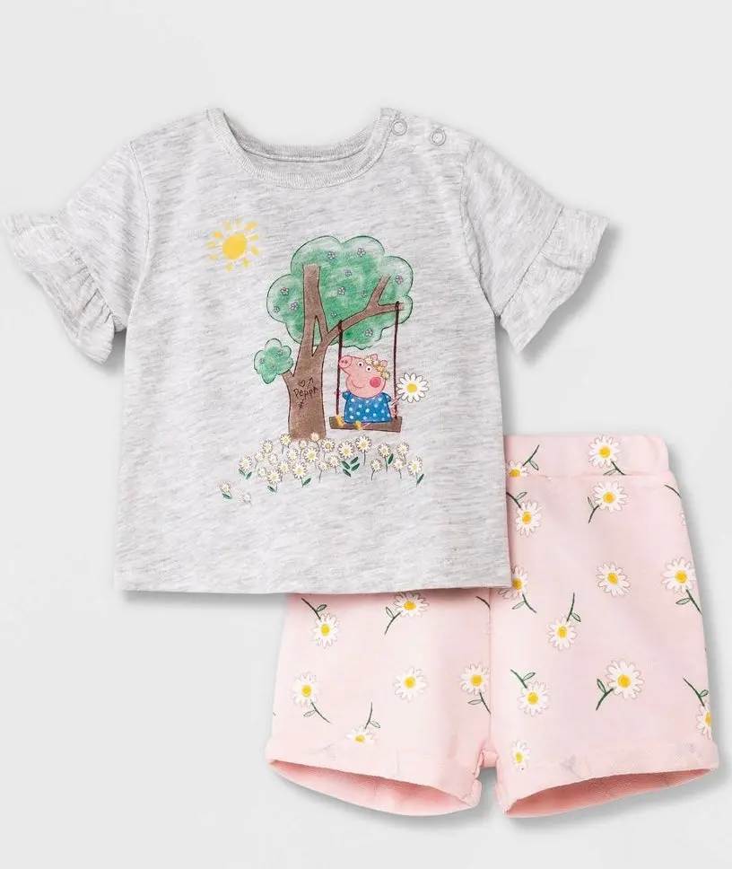 Baby Girls' Hasbro Peppa Pig Top And Bottom Set - Pink Newborn 1