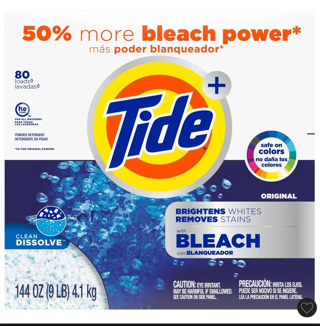 Tide Original Plus Bleach Powder Laundry Detergent - 144Oz 1