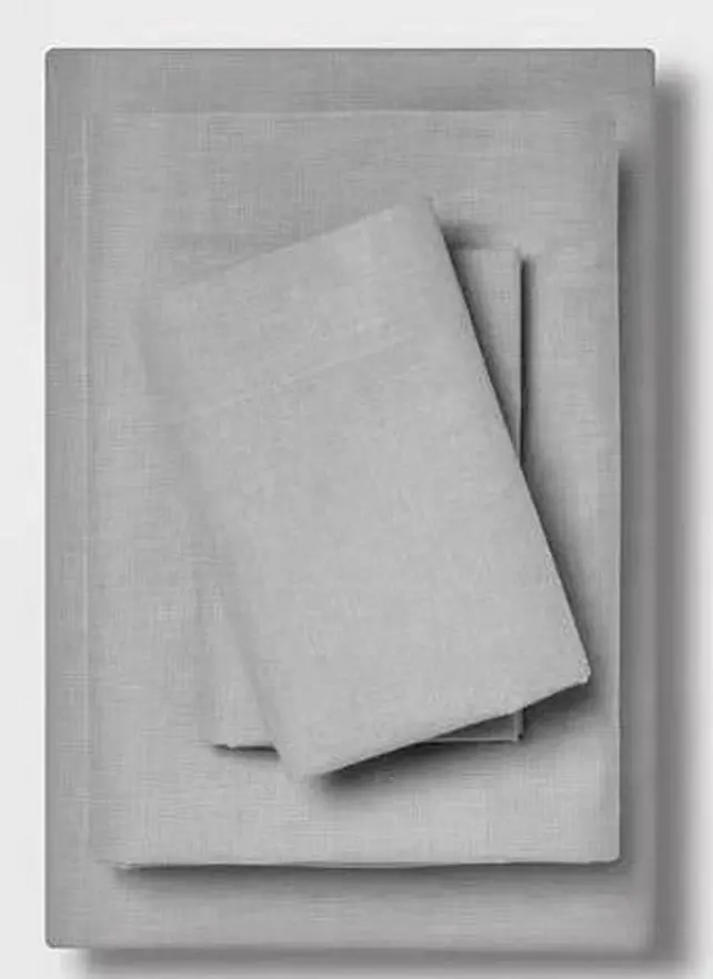 Full Easy Care Solid Sheet Set Light Gray 1