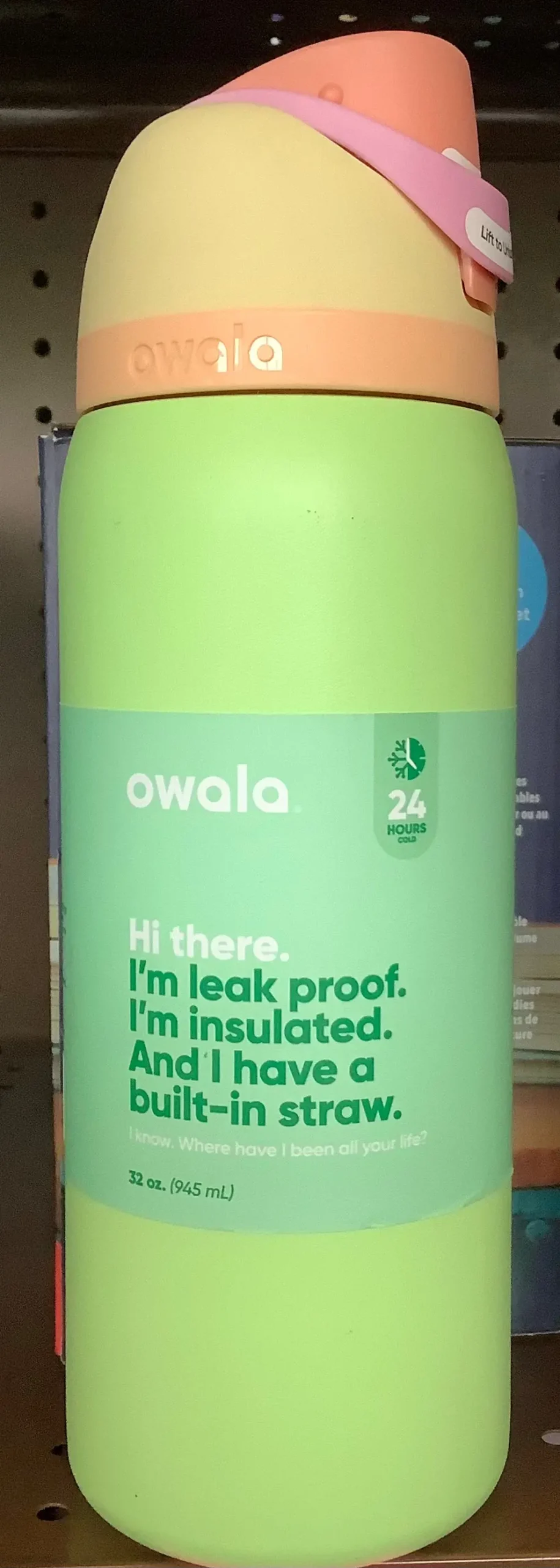 Owala 32Oz Freesip Stainless Steel Water Bottle - Lime Light 1