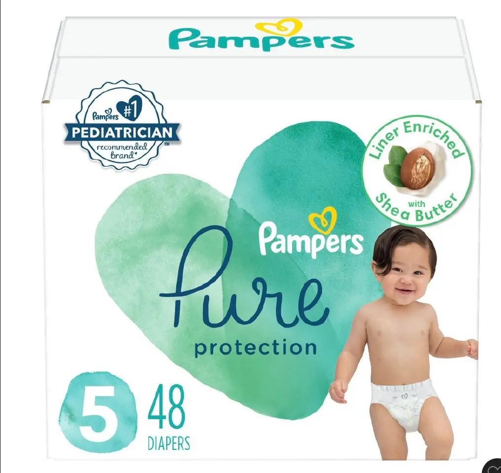 Pampers Pure Protection Diapers Super Pack - Size 5 - 48Ct 1