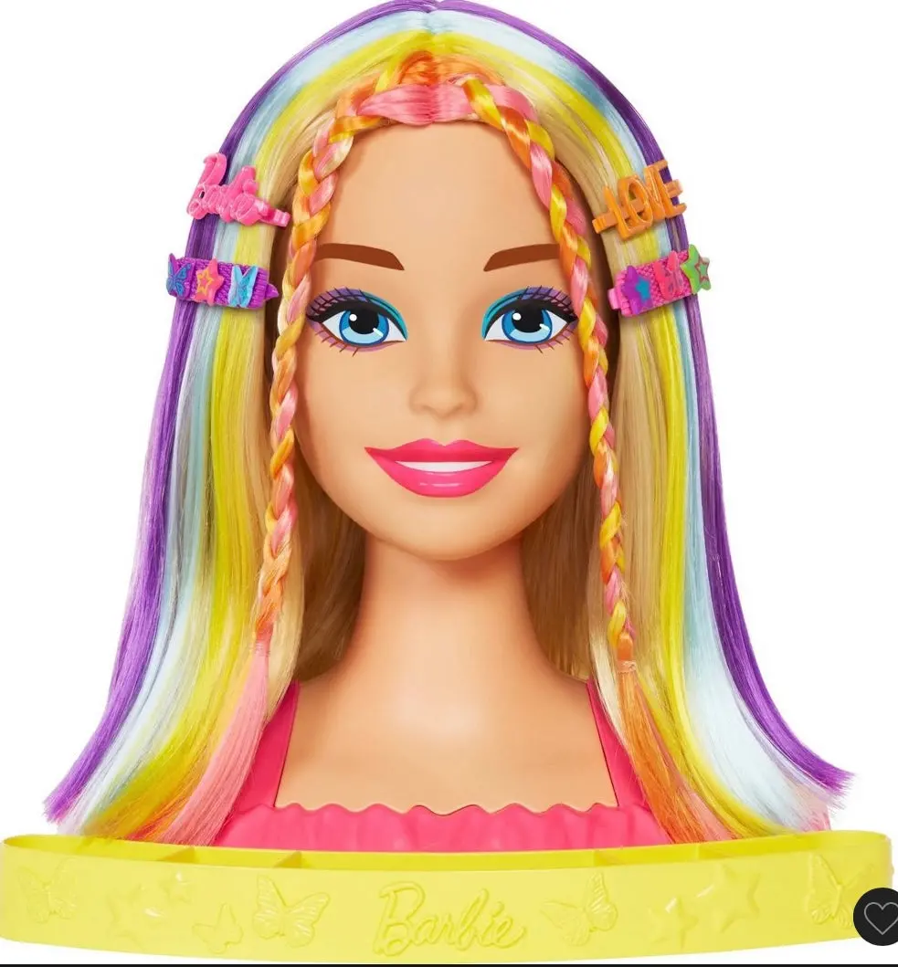 Barbie Totally Hair Neon Rainbow Deluxe Styling Head 1