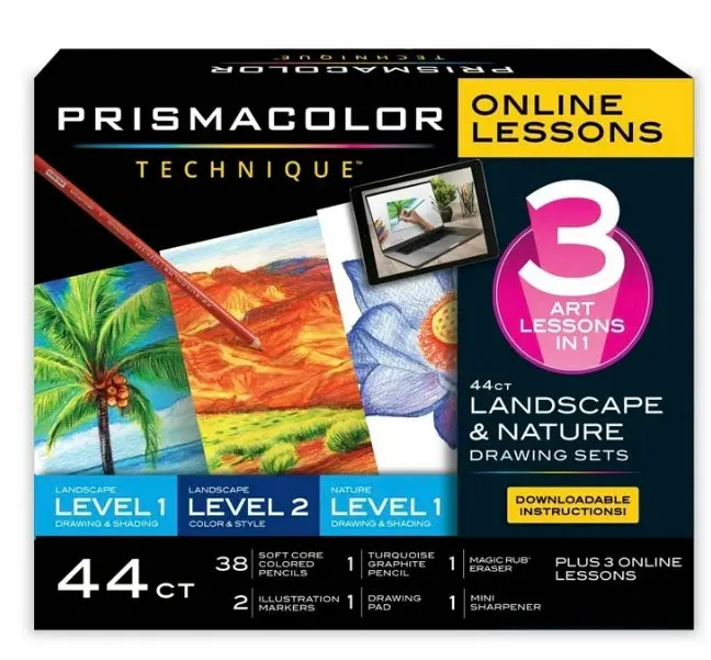 Prismacolor Technique 44Ct Landscape & Nature Drawing Colored Pencils With Digital Lessons 1