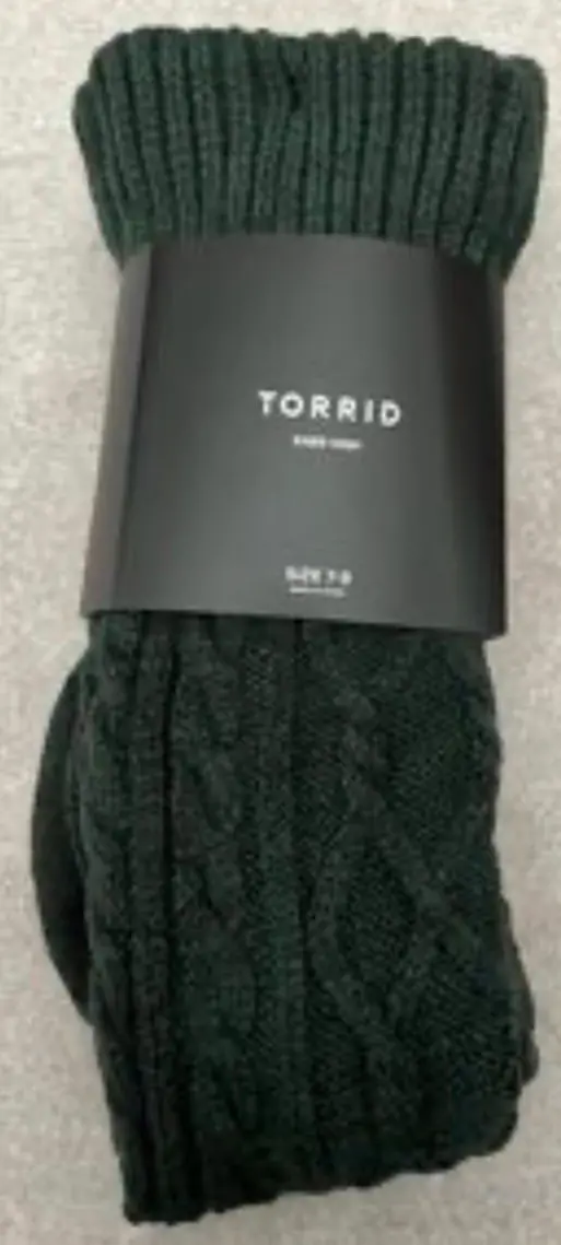 Torrid Dark Green Gables Marbled Cable Knee High Socks 1