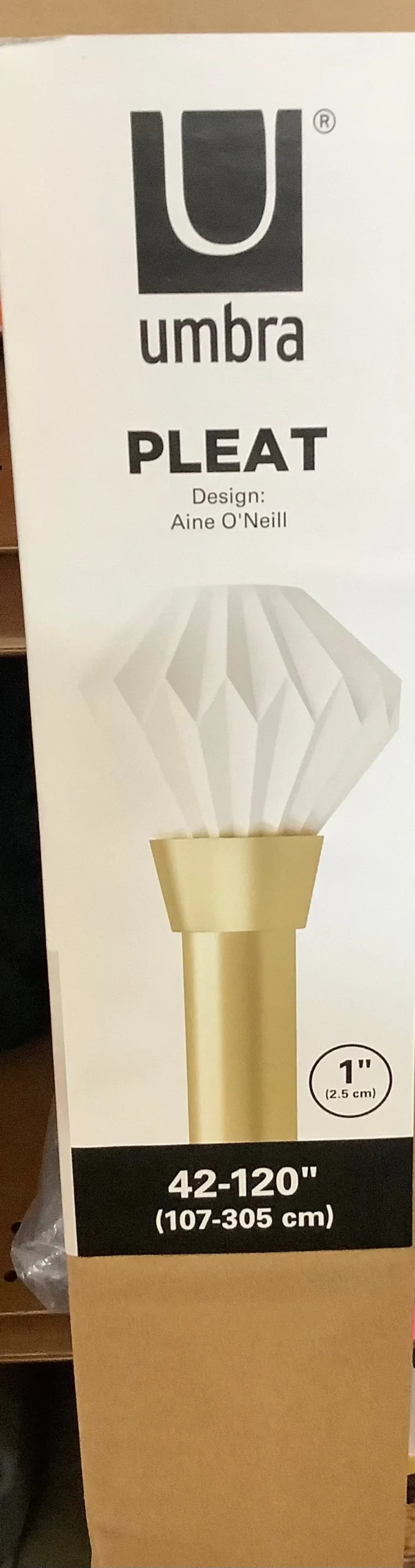 42"-120" Umbra Pleat Curtain Rod Gold 1