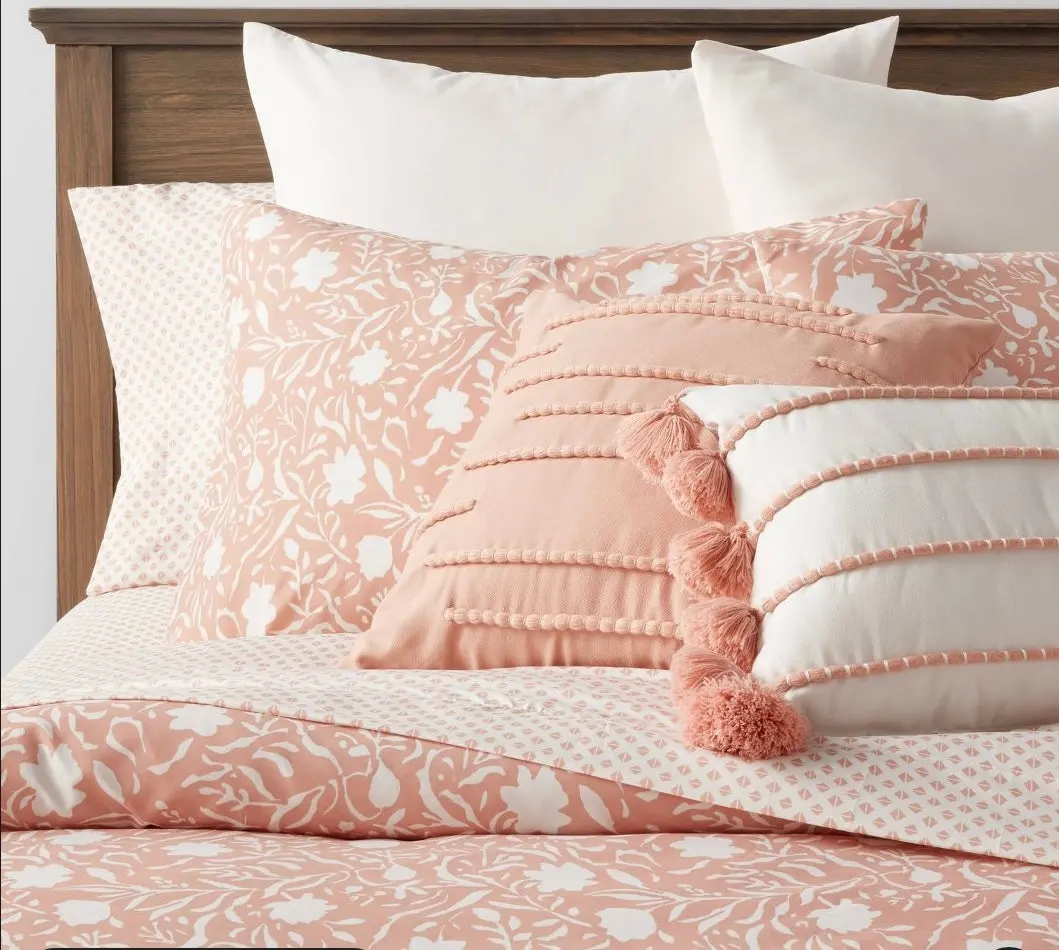 12Pc Queen Floral Boho Comforter & Sheets Set Terracotta
Pink 1