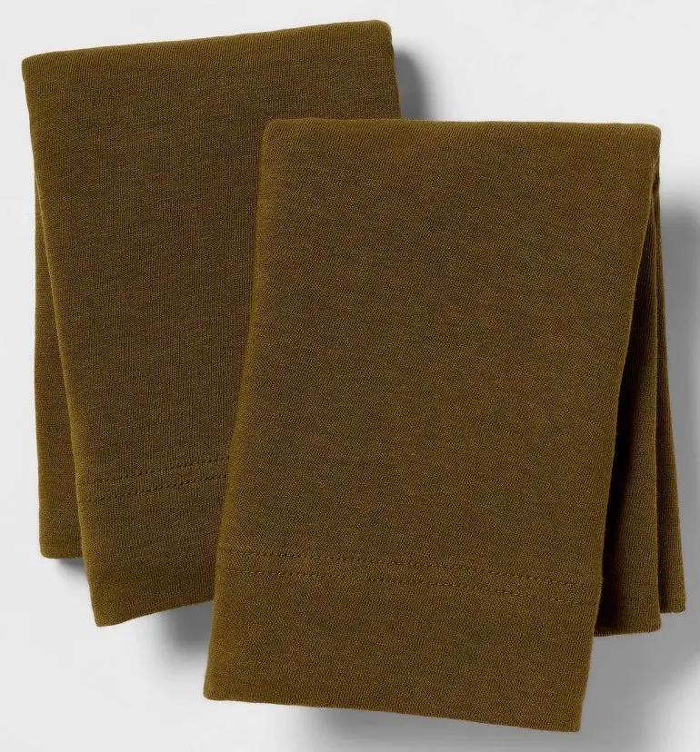 Full Solid Jersey Sheet Set Olive 1