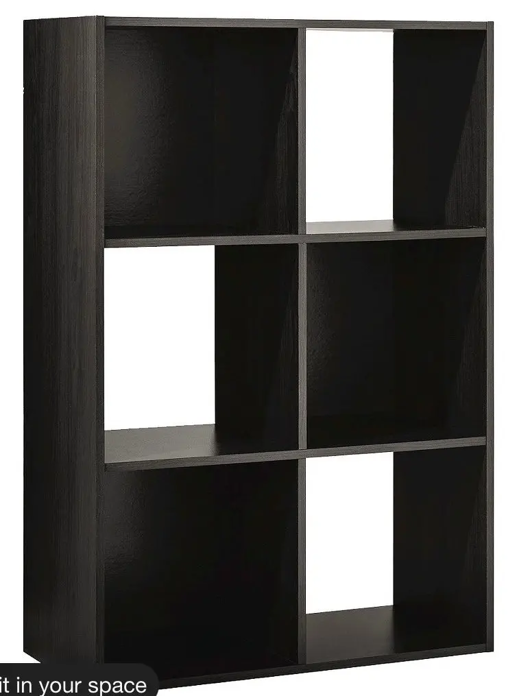 11" 6 Cube Organizer Shelf White - Bookshelf Storage Cubes, Bookcase Cubbies, 3 Shelves 1