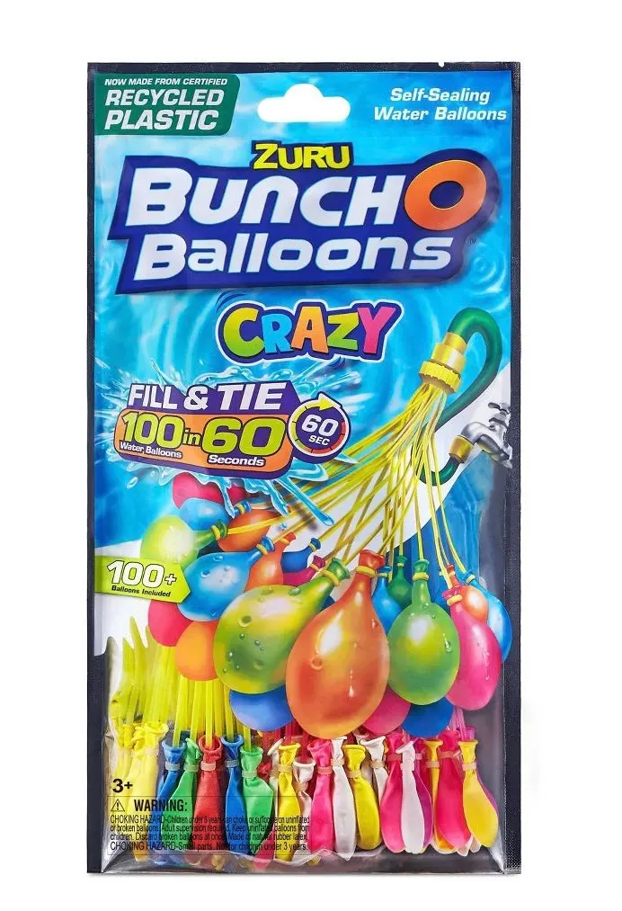 Bunch O Balloons 3Pk Rapid-Filling Self-Sealing Water
Balloons By Zuru - Crazy Colors 1