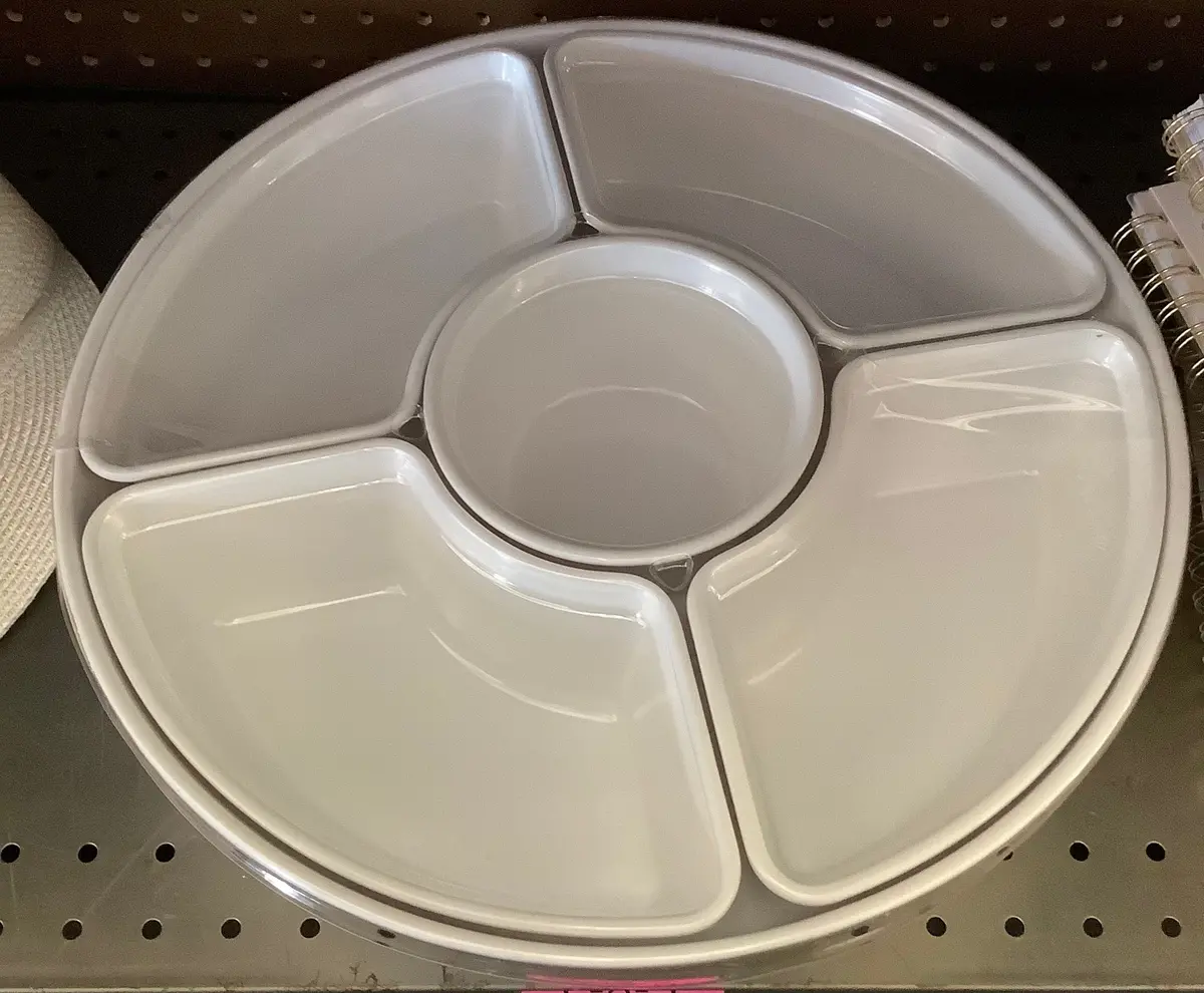 6Pc Melamine 5-Section Serving Platter White 1