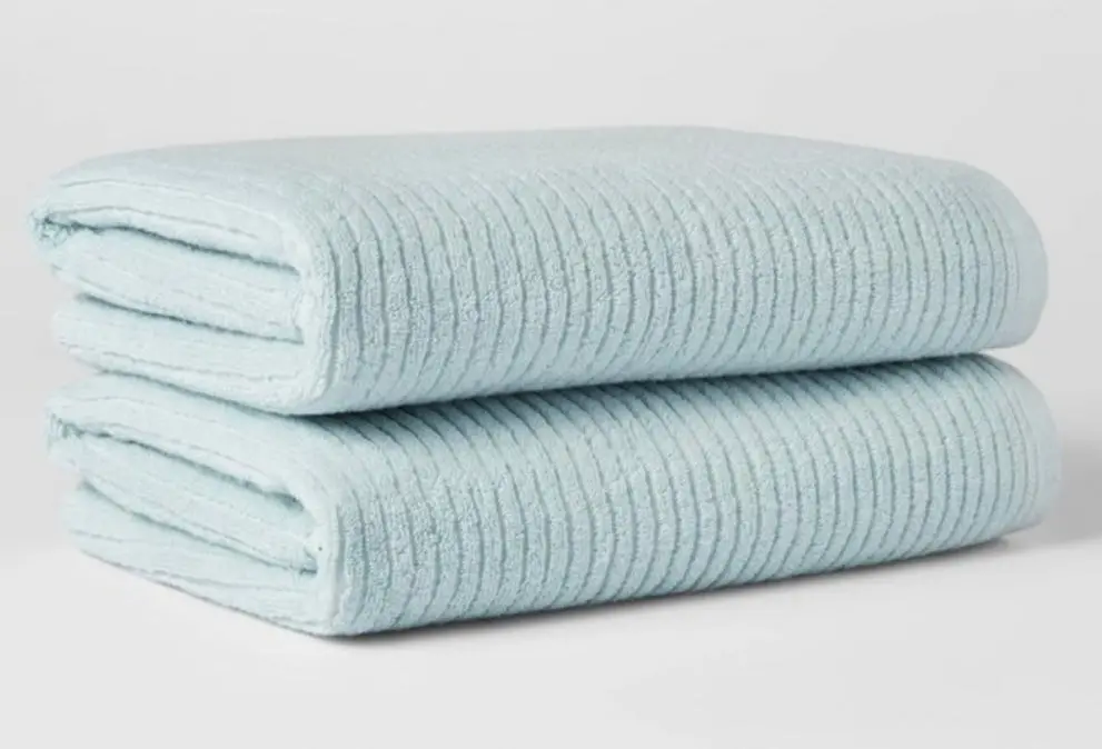 2Pk Quick Dry Ribbed Bath Towel Set
Aqua 1