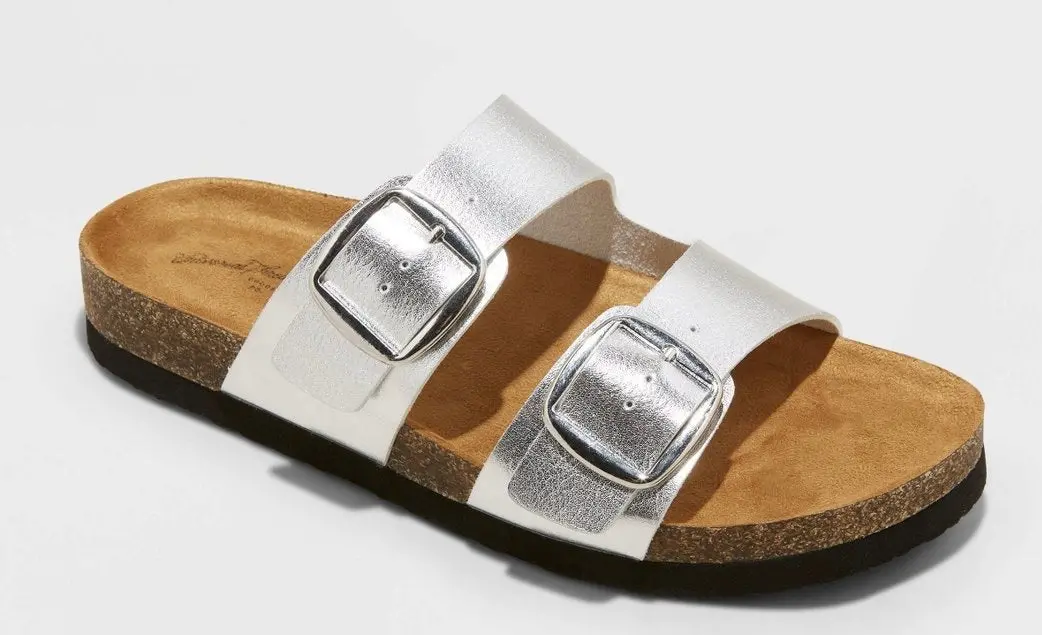 Ladies Devin Two Band Footbed Sandals - Size 8 1