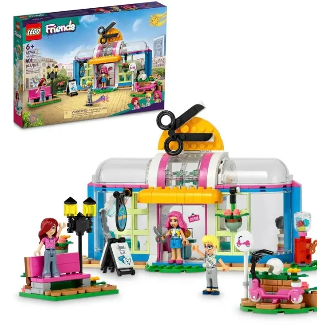 Lego Friends Toy Hair Salon 41743 Building Toy - Hairdressing Set With Paisley & Olly Mini-Dolls, Creative Pretend Play Spa With Accessories, 1