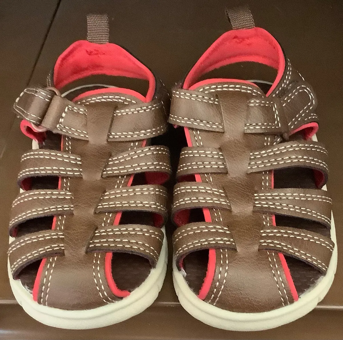 Toddler Boys' First Walker Fisherman Sandals - Brown Size 4 1