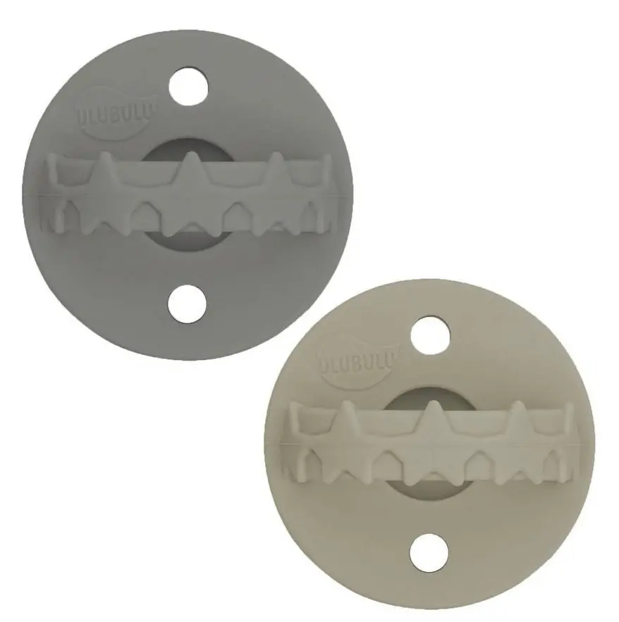 Ulubulu 2Pk Silicon Soother Pacifier - Light Gray And Sand 1