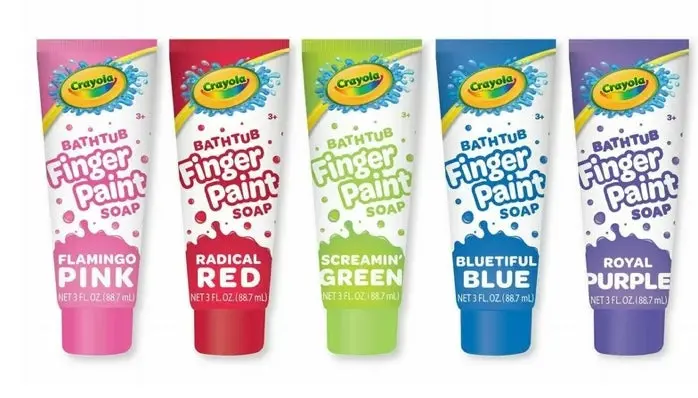 5Pc Set: Crayola Bathtub Finger Paint Soap Kids 3Oz: Blue Red Green Pink Purple 1