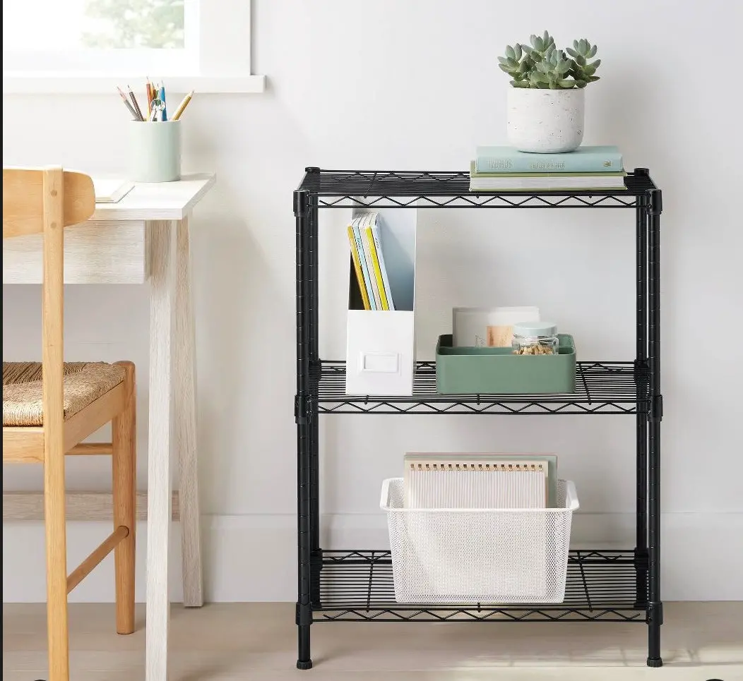 3 Tier Wire Shelving Black 1